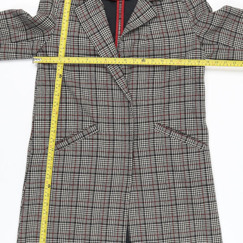 Primark Women’s Multicoloured Checked Mid-Length Overcoat Size 10