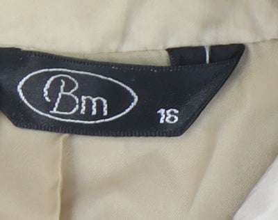 Bm Womens Beige Hooded Rain Jacket Size 18 Mid-Length