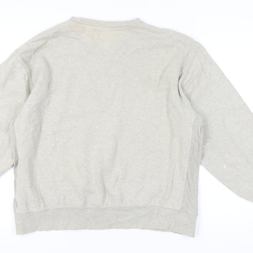 IZOD Men’s Beige Pullover Sweatshirt 2XL Logo Crew Neck Long Sleeve