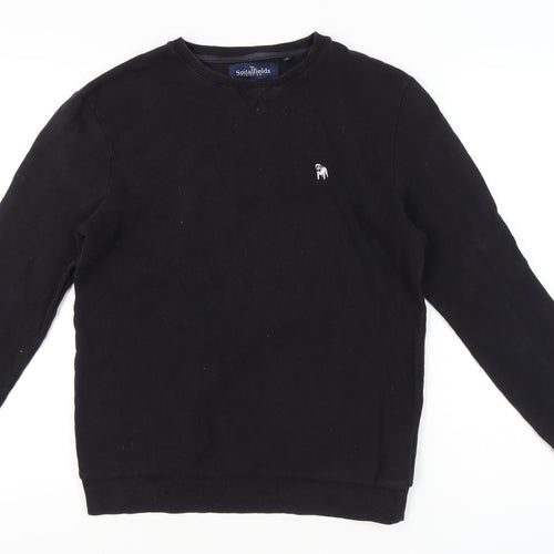 Spitalfields Men’s Black Sweatshirt Size S Pullover Crew Neck Cotton
