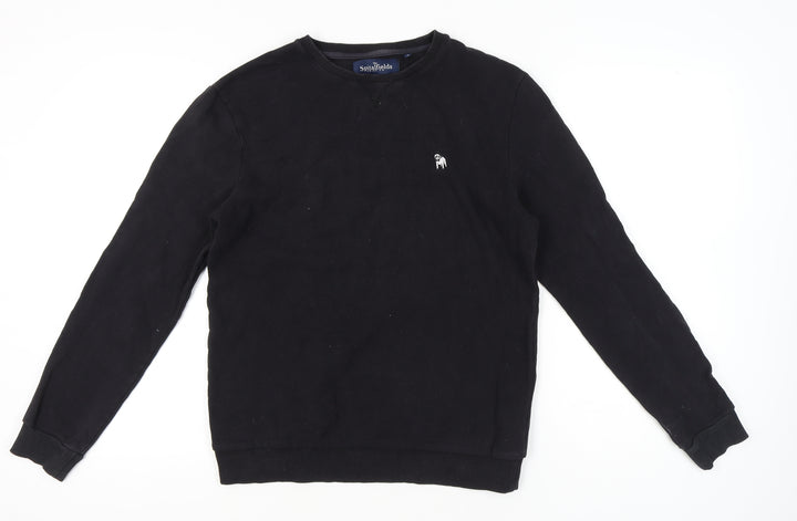 Spitalfields Men’s Black Sweatshirt Size S Pullover Crew Neck Cotton