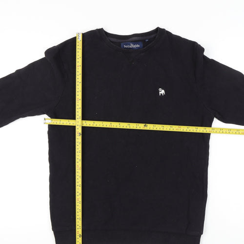 Spitalfields Men’s Black Sweatshirt Size S Pullover Crew Neck Cotton