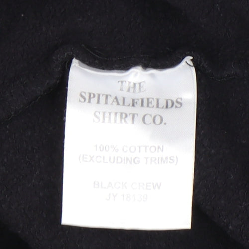 Spitalfields Men’s Black Sweatshirt Size S Pullover Crew Neck Cotton