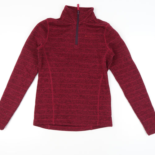 Mountain Warehouse Womens Red 1/2 Zip Fleece Sweatshirt UK 10