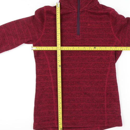 Mountain Warehouse Womens Red 1/2 Zip Fleece Sweatshirt UK 10
