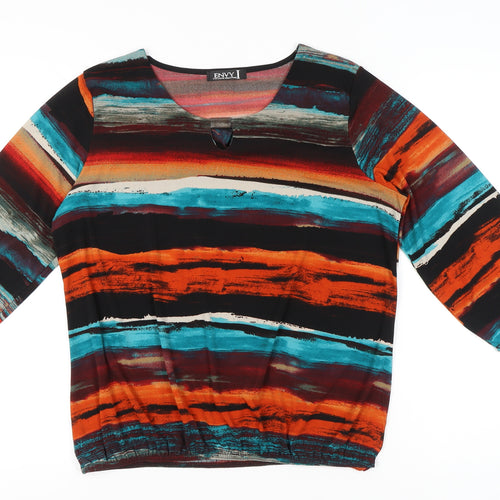 Envy Women’s Multicoloured Striped Tunic Blouse Size 16