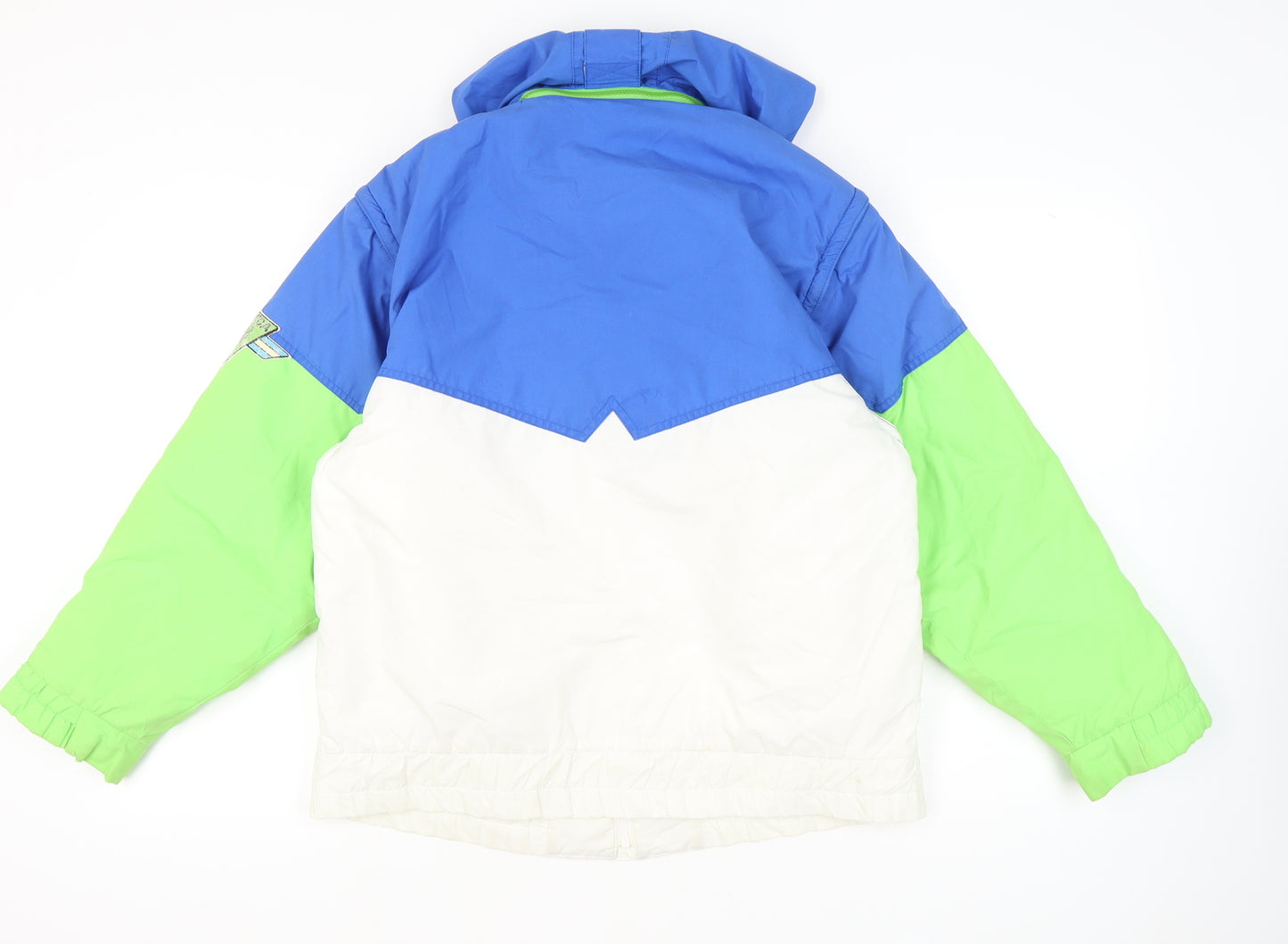 Nevica Womens Ski Jacket Blue Green White Size 14 Hooded Winter Coat