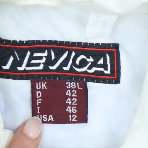 Nevica Womens Ski Jacket Blue Green White Size 14 Hooded Winter Coat