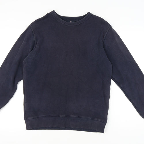 Marks and Spencer Blue Harbour Men's Dark Navy Sweatshirt M Regular Fit Crew Neck