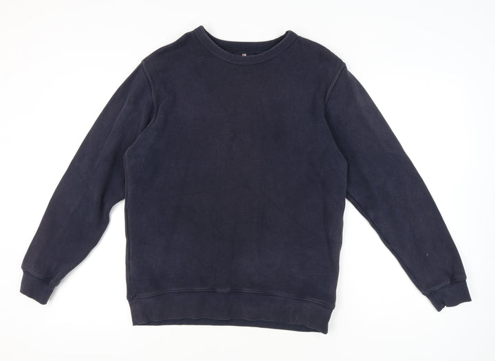 Marks and Spencer Blue Harbour Men's Dark Navy Sweatshirt M Regular Fit Crew Neck