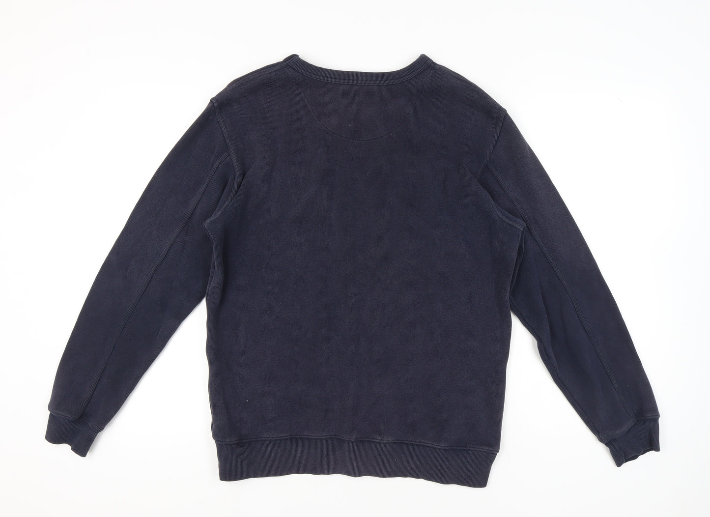 Marks and Spencer Blue Harbour Men's Dark Navy Sweatshirt M Regular Fit Crew Neck