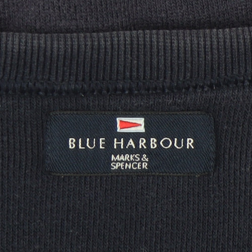 Marks and Spencer Blue Harbour Men's Dark Navy Sweatshirt M Regular Fit Crew Neck
