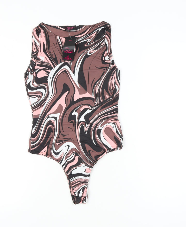 Miss Blush Womens Multicoloured Bodysuit Size 10 Scoop Neck Stretch