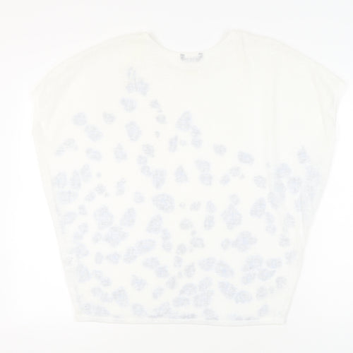 Roman Women’s White Leopard Print T-Shirt Size 16 Casual Spring