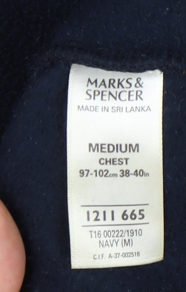 Marks and Spencer Men’s Blue Fleece Jacket M 38-40" Regular Fit Full Zip