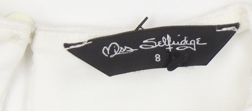 Miss Selfridge Womens Black White Size 8 Bodycon Colourblock Short Dress