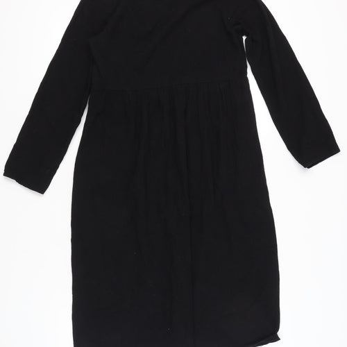Zanzea Women Black Cotton A-Line Knee Length Dress Size S