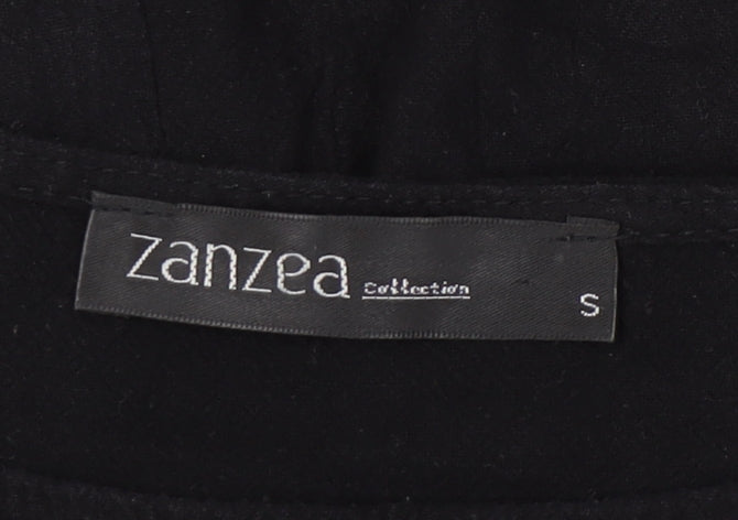 Zanzea Women Black Cotton A-Line Knee Length Dress Size S