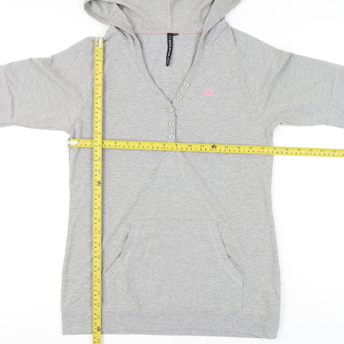 Pure Simple Sport Womens Grey Size 12 Hooded V-Neck T-Shirt
