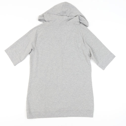 Pure Simple Sport Womens Grey Size 12 Hooded V-Neck T-Shirt