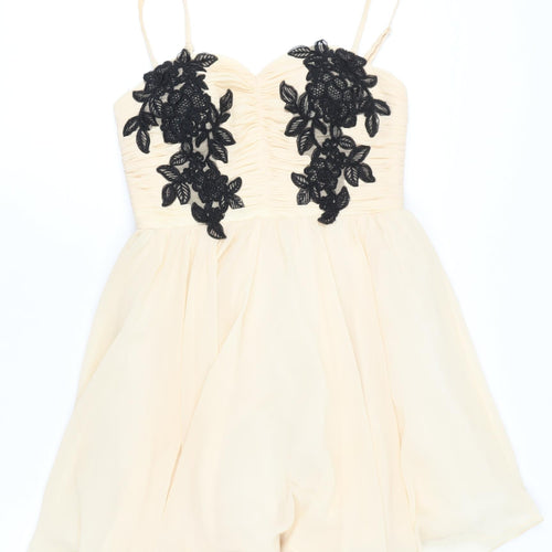 Opulence England Women's Ivory Size 8 A-Line Cocktail Dress