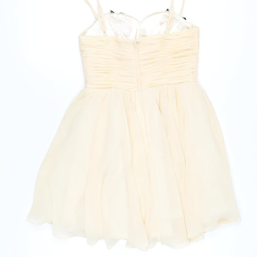 Opulence England Women's Ivory Size 8 A-Line Cocktail Dress