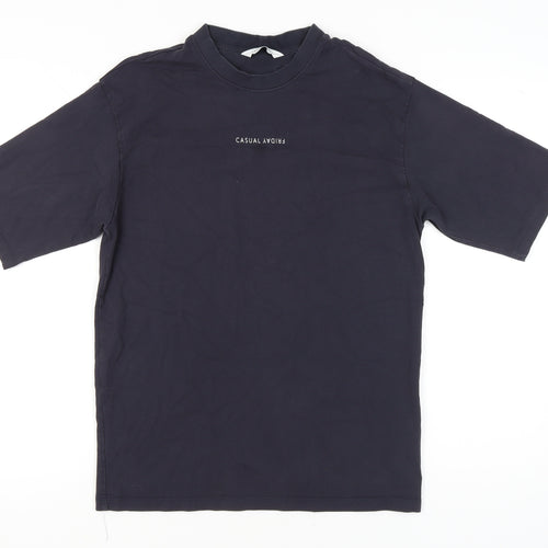 Casual Friday Men's Blue Cotton Crew Neck Short Sleeve T-Shirt M