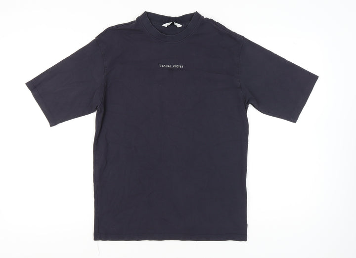Casual Friday Men's Blue Cotton Crew Neck Short Sleeve T-Shirt M