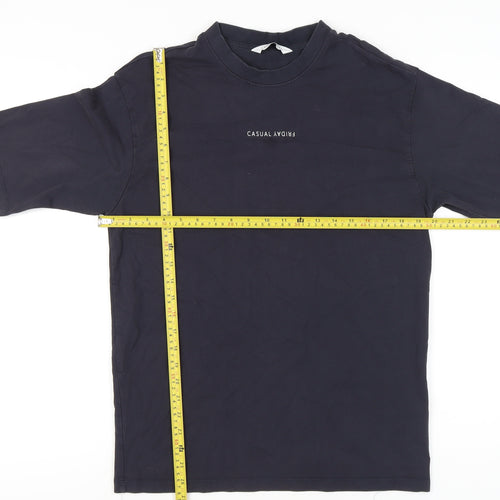 Casual Friday Men's Blue Cotton Crew Neck Short Sleeve T-Shirt M