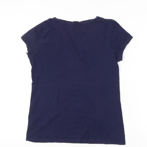 Yb by bsn Womens Blue XL T-Shirt Scoop Neck Casual Cotton