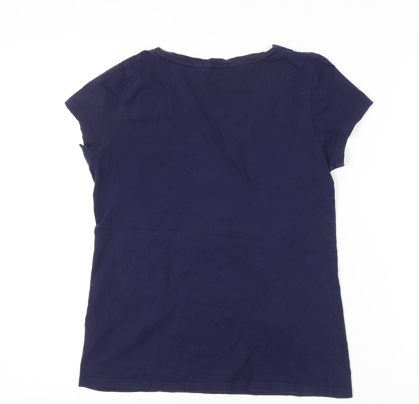 Yb by bsn Womens Blue XL T-Shirt Scoop Neck Casual Cotton