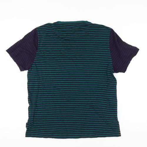 Ted Baker Men's Multicoloured Striped Cotton T-Shirt 3XL