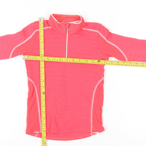 Decathlon Girls Pink 6 Years 1/2 Zip Pullover Sweatshirt Lightweight Wool Blend