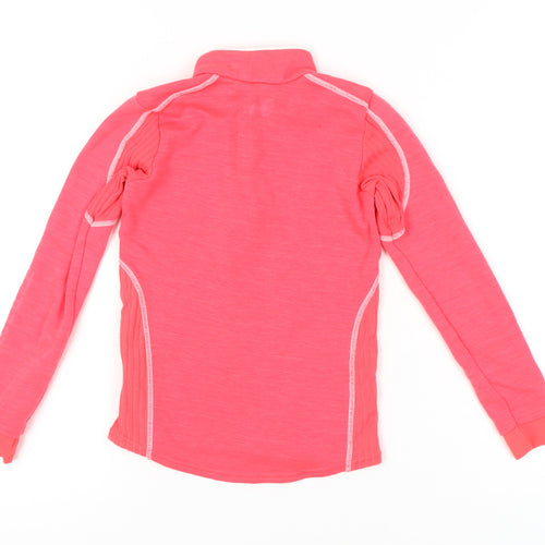 Decathlon Girls Pink 6 Years 1/2 Zip Pullover Sweatshirt Lightweight Wool Blend