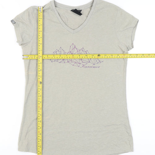 Karrimor Womens Grey V-Neck T-Shirt Size 10 Short Sleeve Outdoor