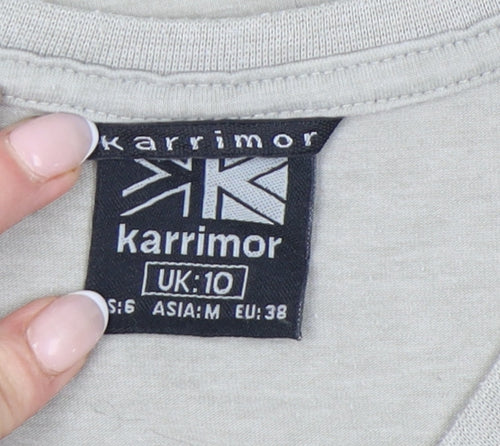Karrimor Womens Grey V-Neck T-Shirt Size 10 Short Sleeve Outdoor