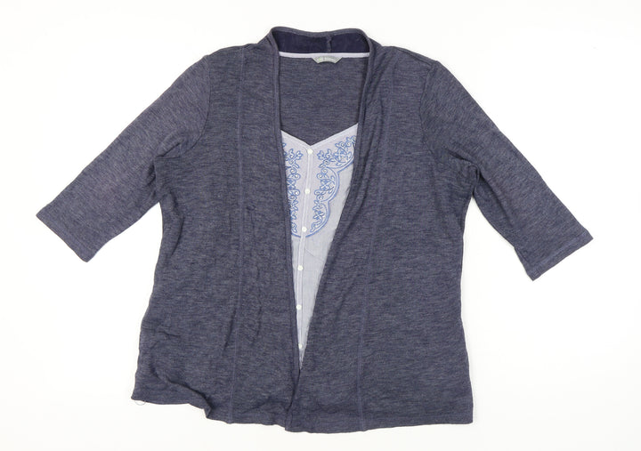 Marks and Spencer Women’s Blue Cardigan UK 18 3/4 Sleeve Knit