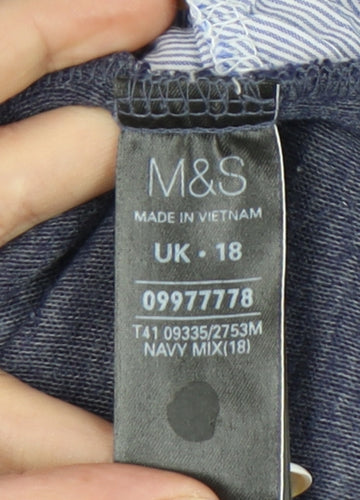 Marks and Spencer Women’s Blue Cardigan UK 18 3/4 Sleeve Knit