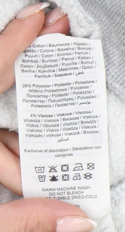 Jack & Jones Boys Grey 14Y Hoodie Pullover Logo Graphic Cotton Blend