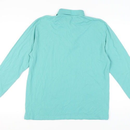 Cotton Traders Men’s Green Long Sleeve Polo Shirt Size M