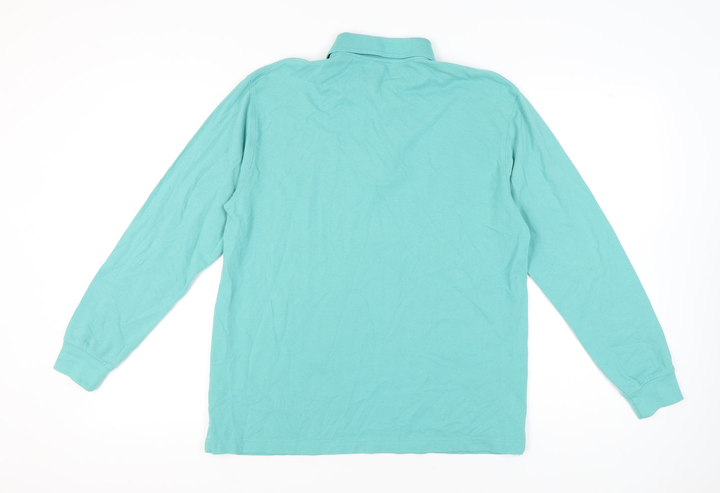 Cotton Traders Men’s Green Long Sleeve Polo Shirt Size M