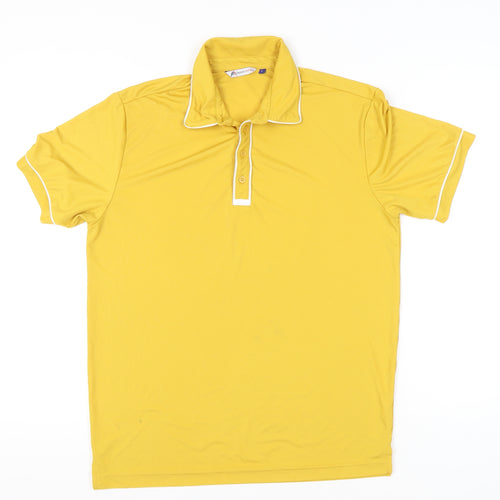 Apparel Unlimited Men’s Yellow Polyester Polo Shirt L Short Sleeve