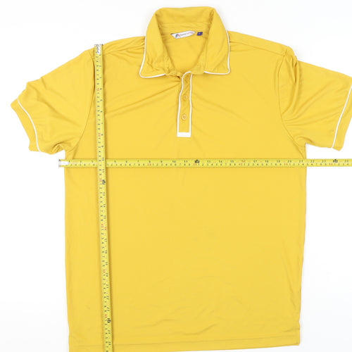 Apparel Unlimited Men’s Yellow Polyester Polo Shirt L Short Sleeve