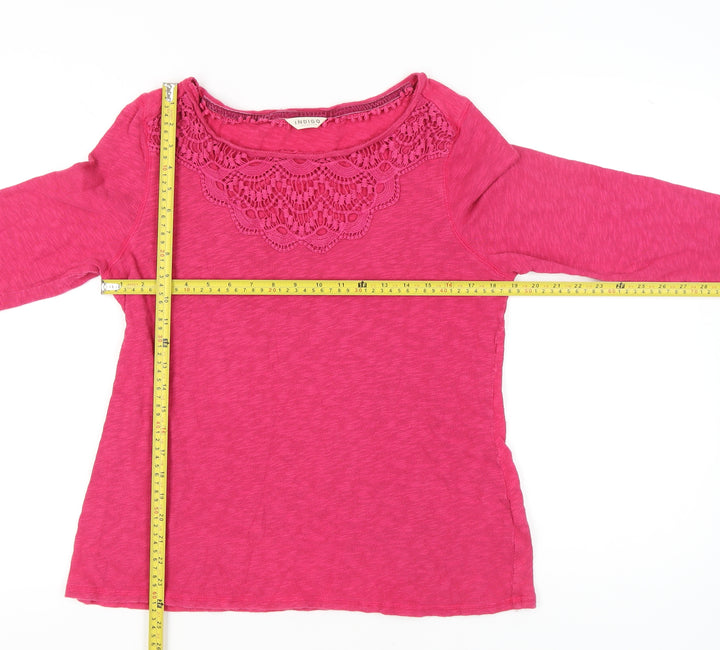 Marks and Spencer Women’s Pink Cotton Crochet Tunic Blouse UK 14
