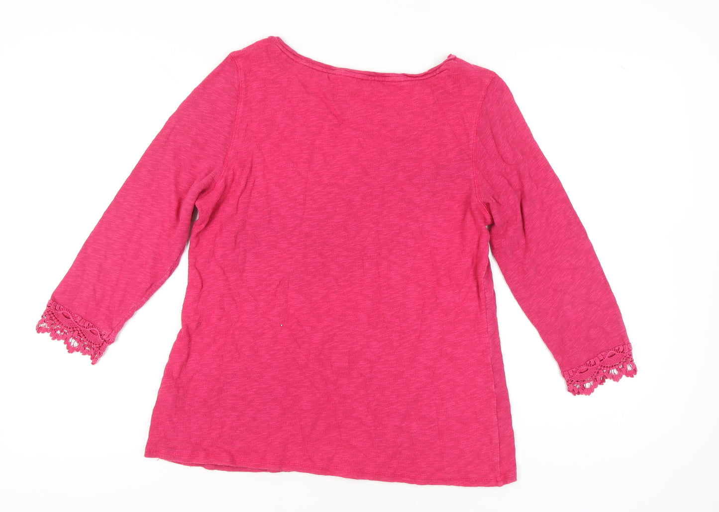 Marks and Spencer Women’s Pink Cotton Crochet Tunic Blouse UK 14