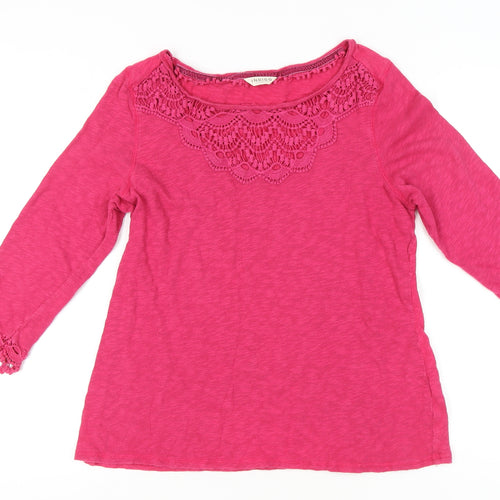 Marks and Spencer Women’s Pink Cotton Crochet Tunic Blouse UK 14