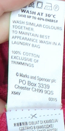 Marks and Spencer Women’s Pink Cotton Crochet Tunic Blouse UK 14