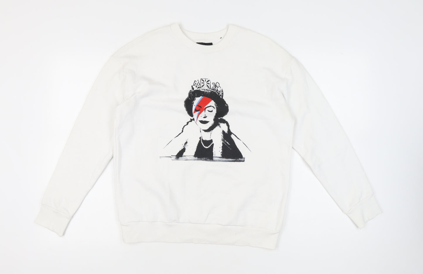 George Women’s White Graphic Print Sweatshirt Size 12-14 M