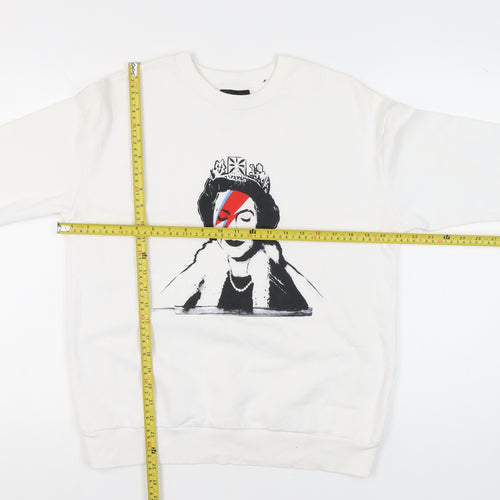 George Women’s White Graphic Print Sweatshirt Size 12-14 M