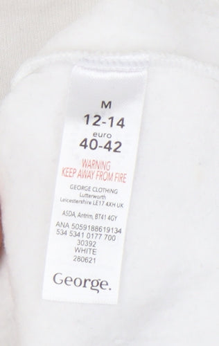 George Women’s White Graphic Print Sweatshirt Size 12-14 M